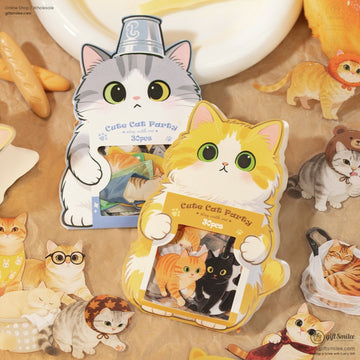 Adorable cartoon cat sticker pack with 30PCS in vibrant designs