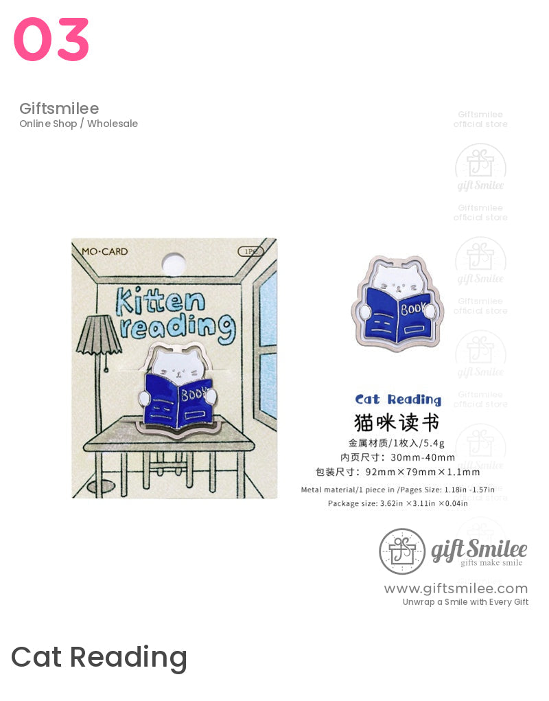 Cat-Themed Enamel Clips Bookmarks | home life