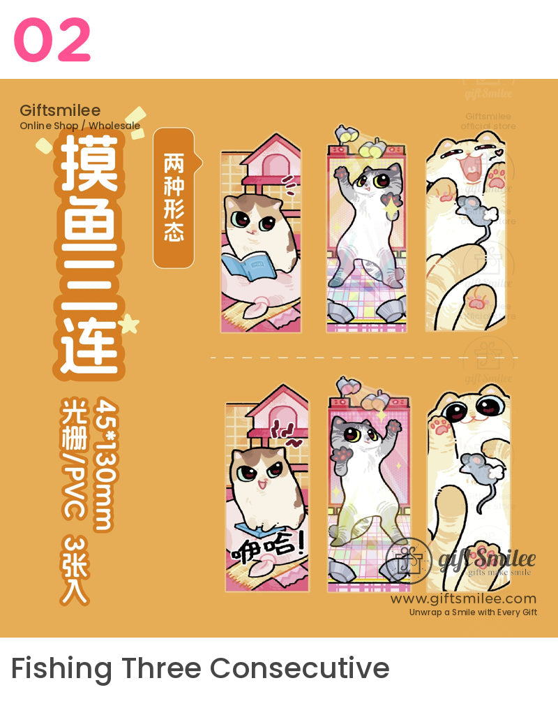 Cat-Themed Magnetic Bookmarks | KS-BM-110