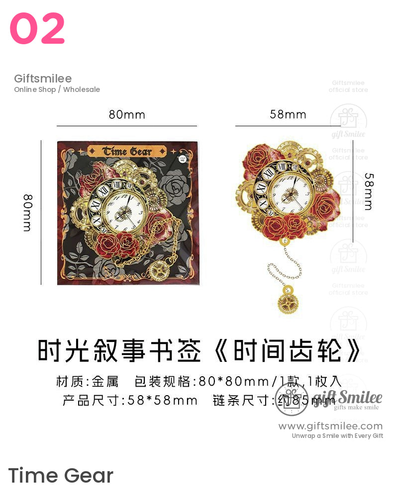 Victorian Steampunk Rose Brooch Butterfly Bookmarks | KS-BM-111