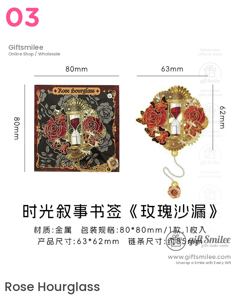 Victorian Steampunk Rose Brooch Butterfly Bookmarks | KS-BM-111