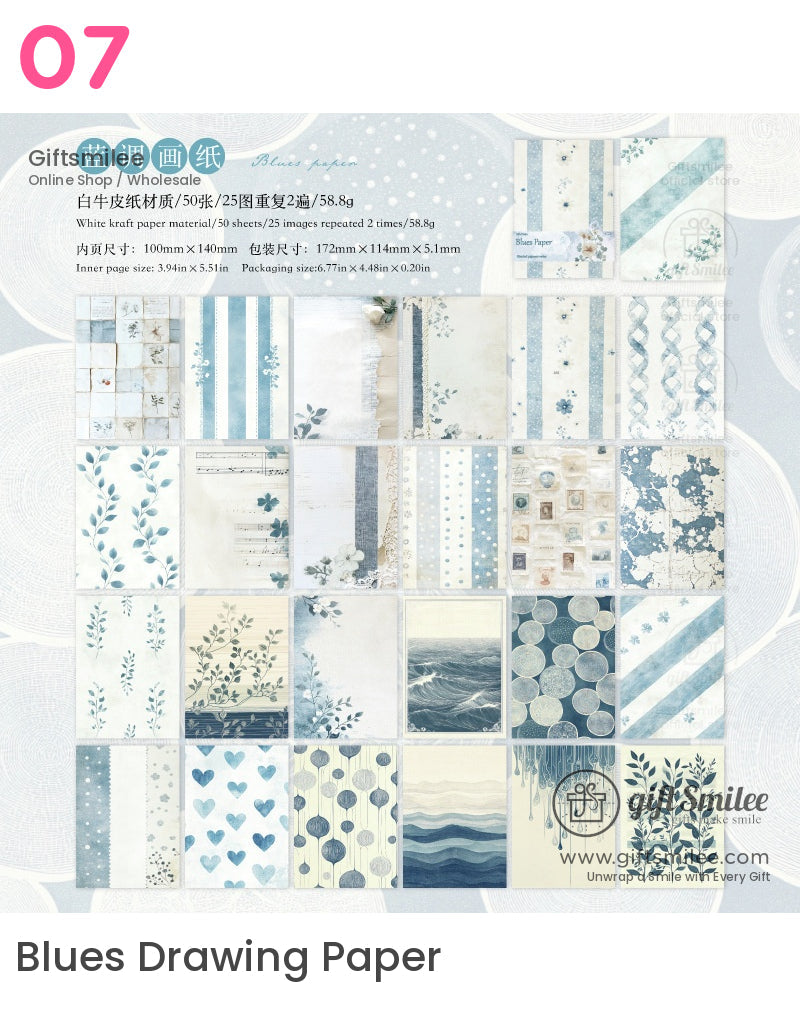 Vintage Watercolor Scrapbooking Material Paper | KS-CK-1169