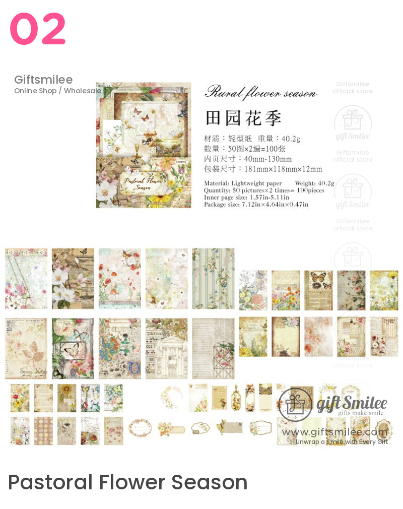 Vintage Floralcottagecore Ephemera Material Pack | KS-CK-1176