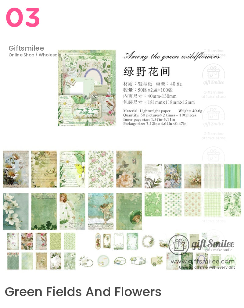 Vintage Floralcottagecore Ephemera Material Pack | KS-CK-1176