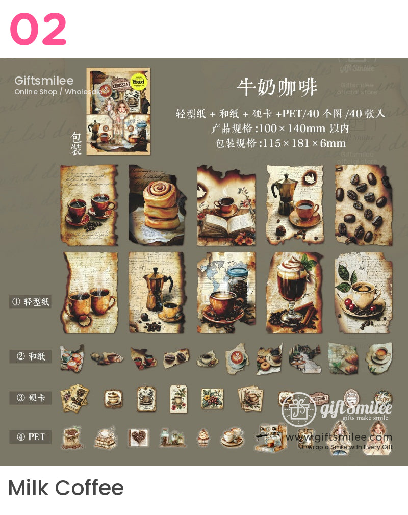 Vintage Coffee-Themed Material Pack | KS-CK-1178