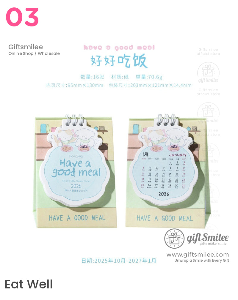 Cat Life Theater Desk Calendar | KS-MX-064