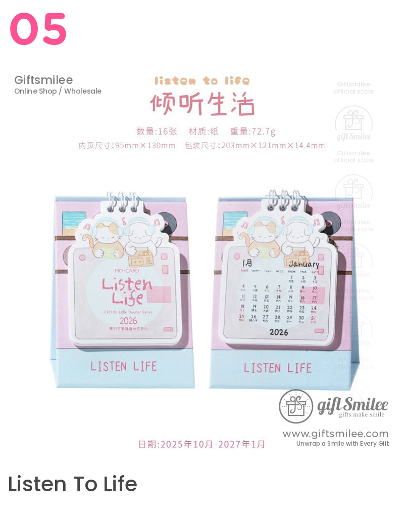 Cat Life Theater Desk Calendar | KS-MX-064