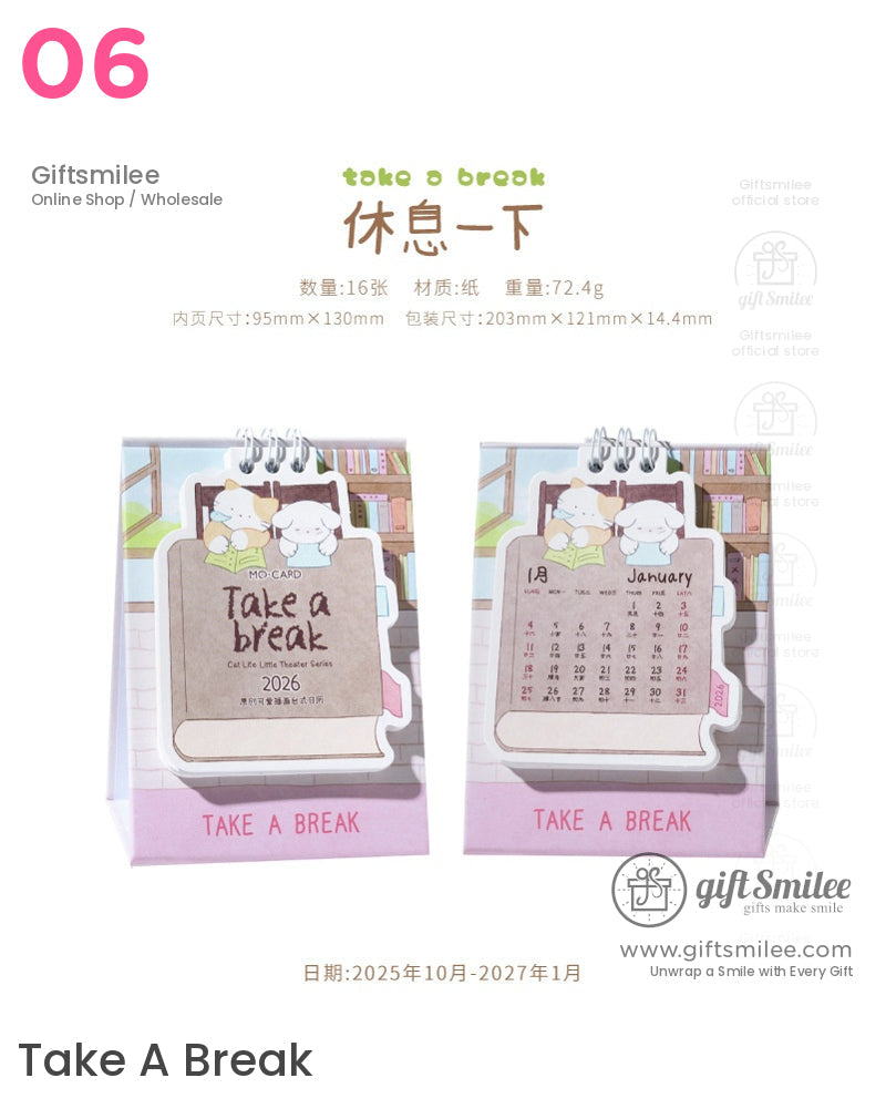 Cat Life Theater Desk Calendar | KS-MX-064