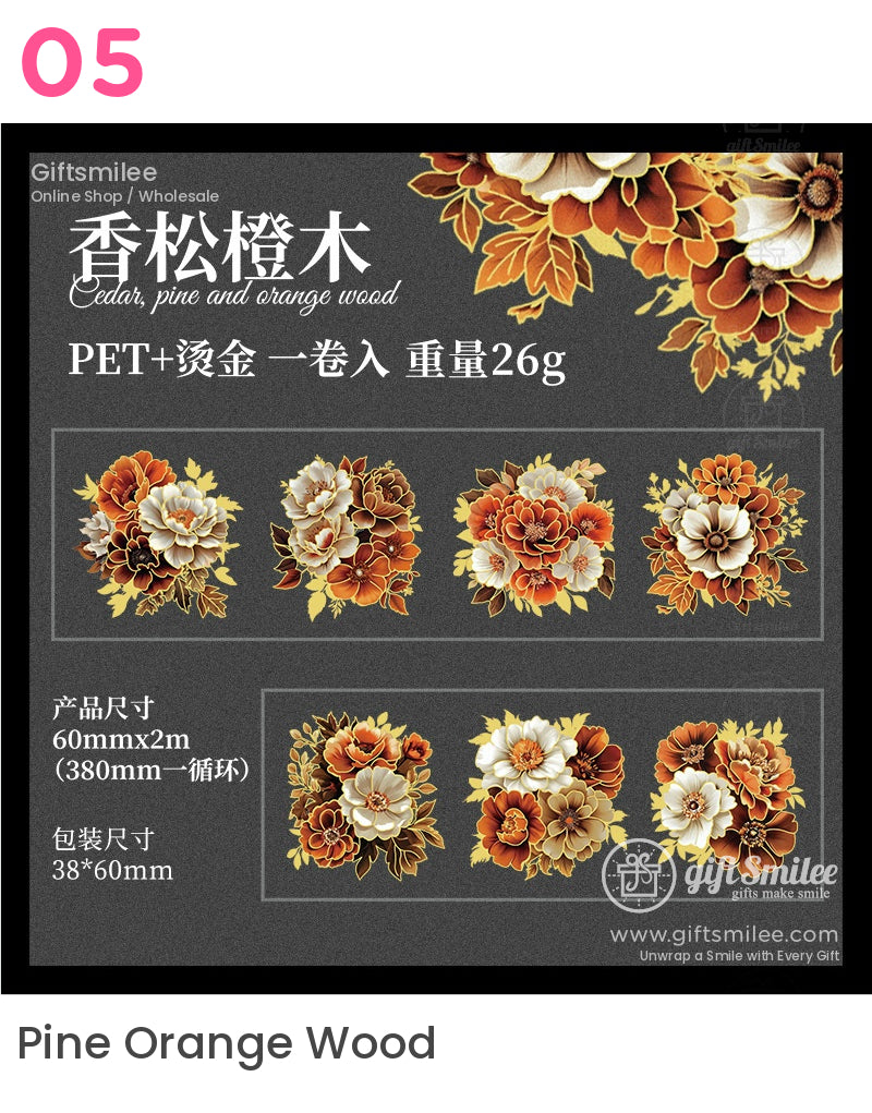 Gilded Flower Notes Collection Roll Tapes | gift journal