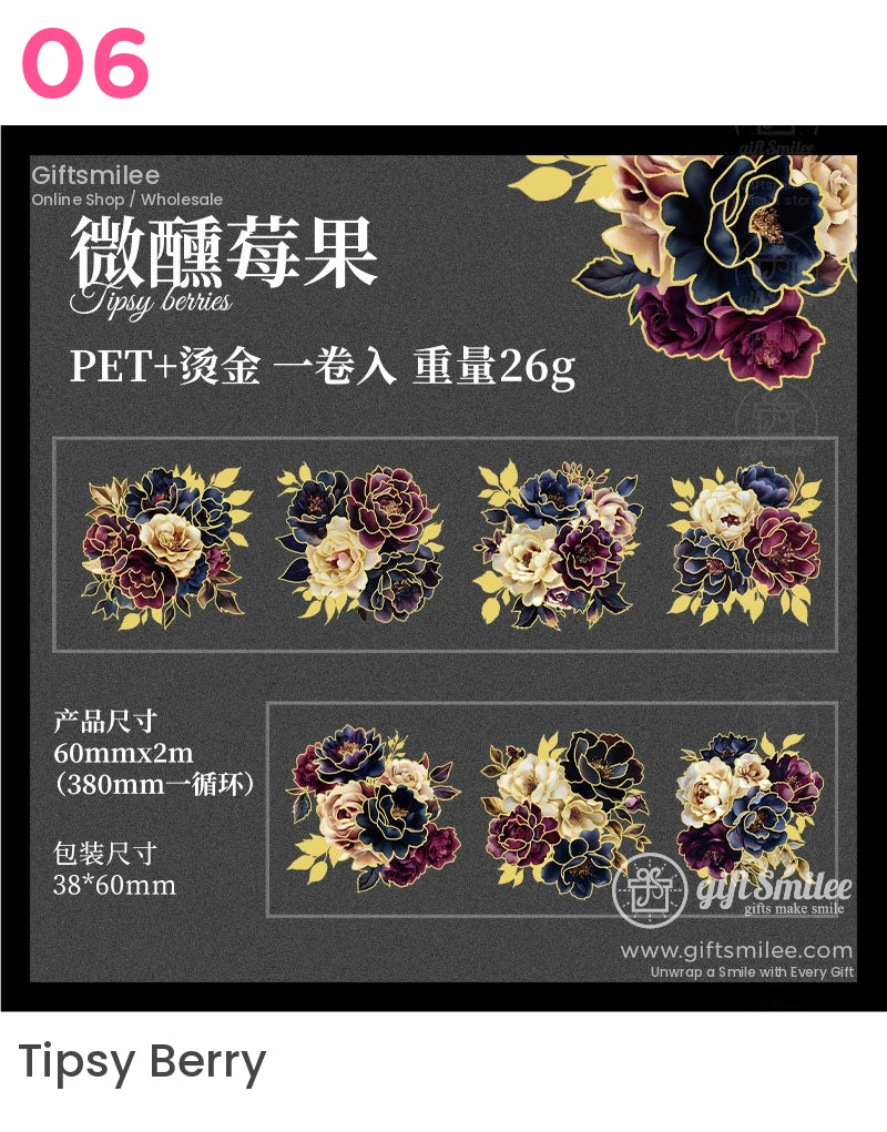 Gilded Flower Notes Collection Roll Tapes | gift journal