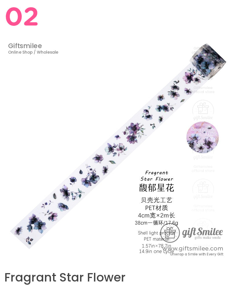 Holographic Floral Die-Cutting Tape | retro style