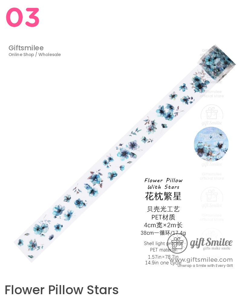 Holographic Floral Die-Cutting Tape | retro style