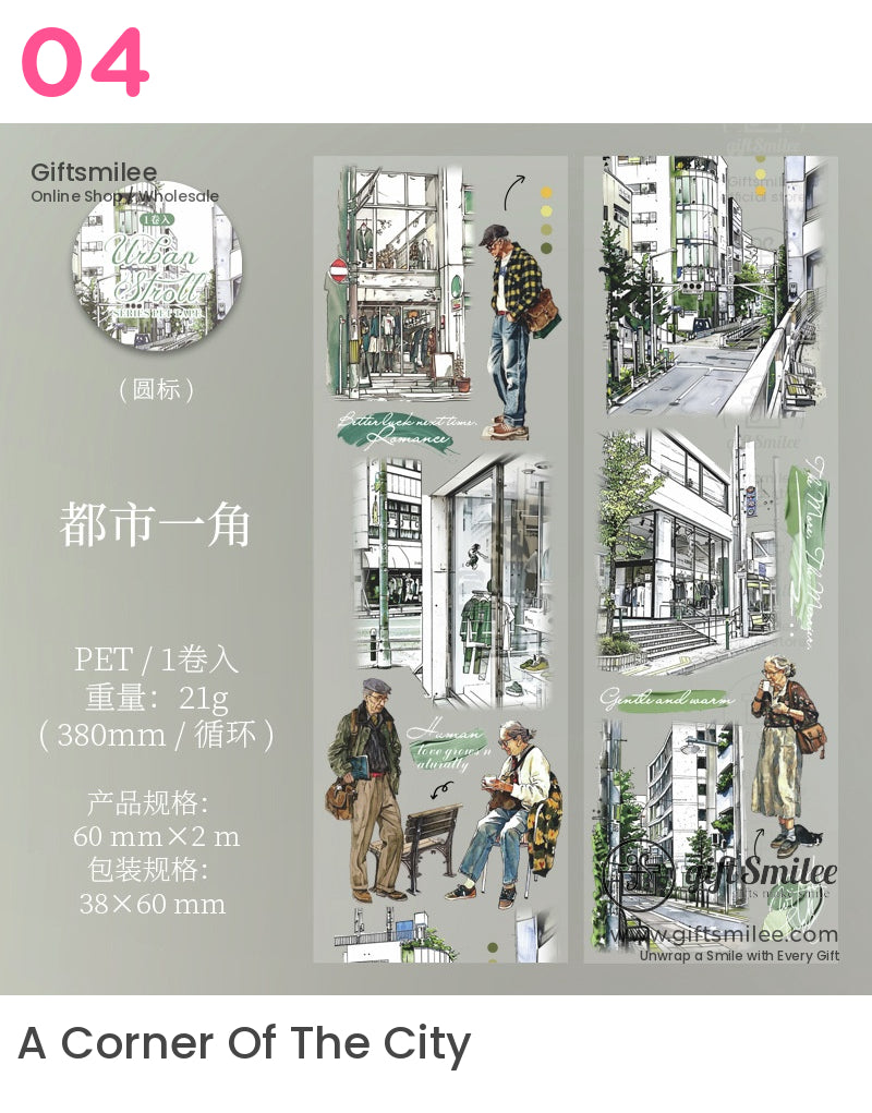 Urban Stroll Vintage Cityscape Pet Tape | collaging