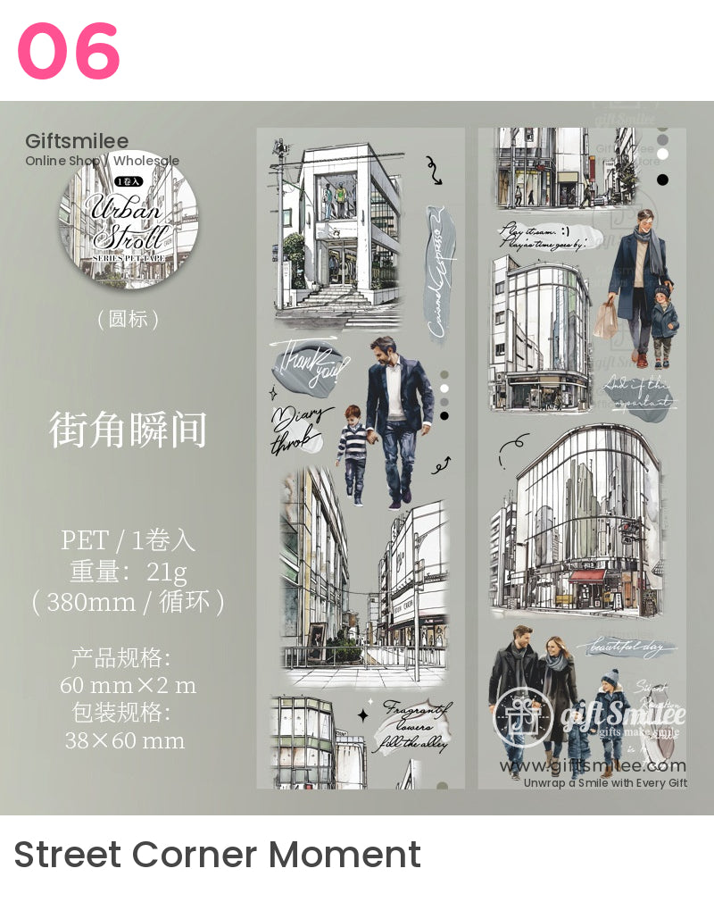 Urban Stroll Vintage Cityscape Pet Tape | collaging