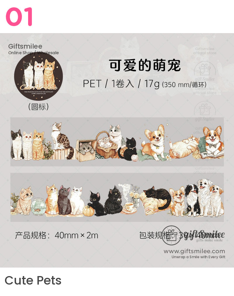 Cute Cat And Dog Animal Lovers Roll Tapes | kid crafting