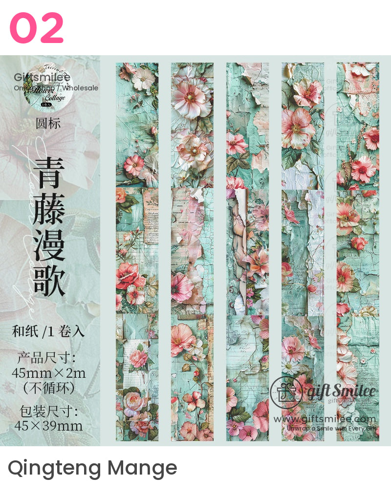 Vintage Botanical Floral Roll Tapes | KS-RT-1623
