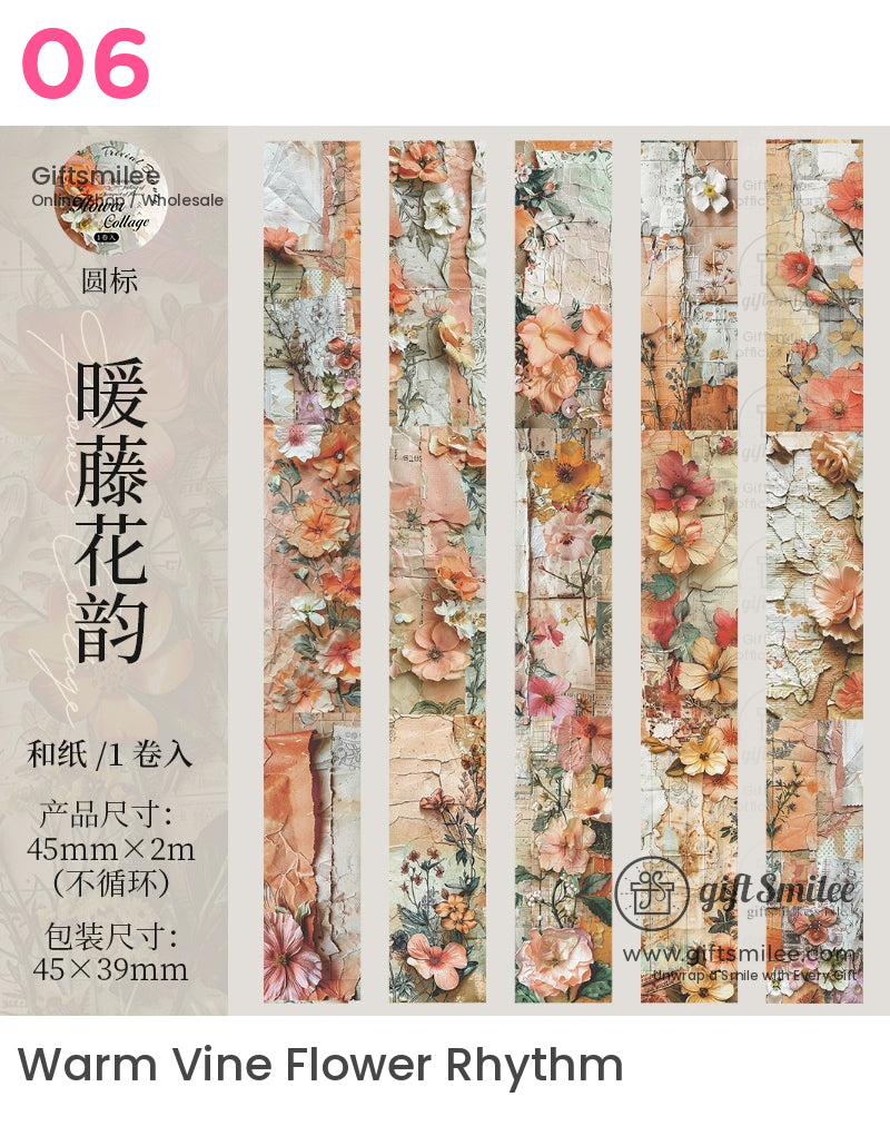 Vintage Botanical Floral Roll Tapes | KS-RT-1623