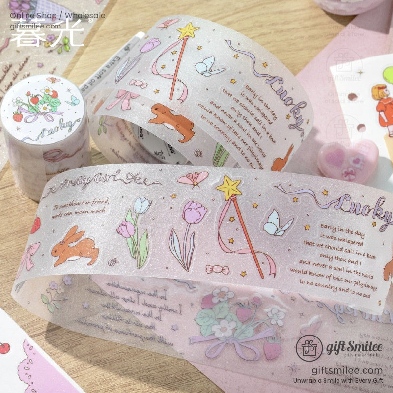 Scrapbooking and journaling washi tape in retro, storybook-inspired designs
