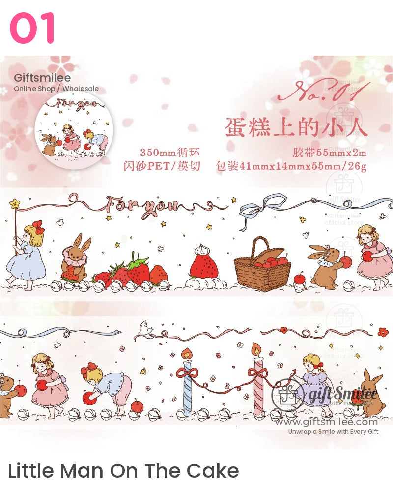Storybook Bunny Floral Die-Cutting Tape | KS-RT-1633