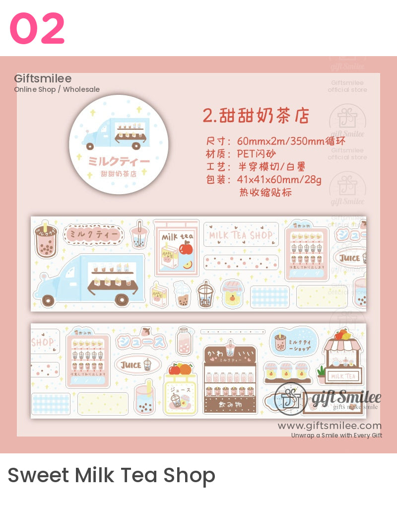 Kawaii Glitter Dessert Shop Die-Cutting Tape | KS-RT-1634
