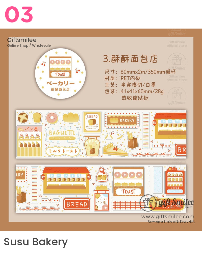 Kawaii Glitter Dessert Shop Die-Cutting Tape | KS-RT-1634