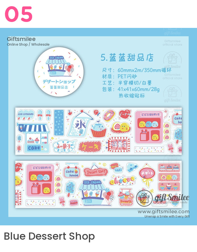Kawaii Glitter Dessert Shop Die-Cutting Tape | KS-RT-1634