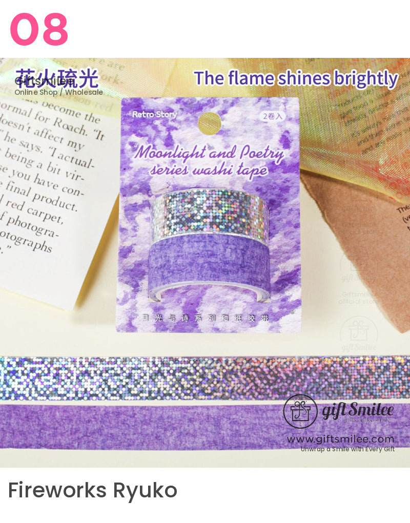 Holographic Moonlight Poetry Series Washi Tape | KS-RT-1635