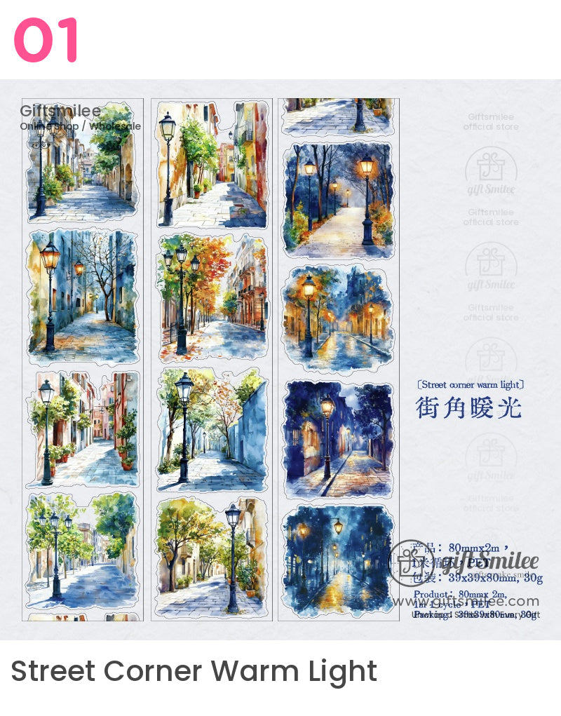 Retro Travel Watercolor Roll Tapes | KS-RT-1638
