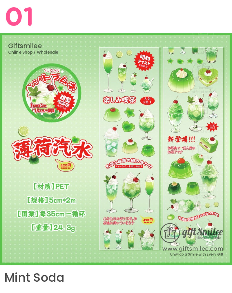 Kawaii Glitter Dessert Sweet Treat Die-Cut Tape | KS-RT-1648