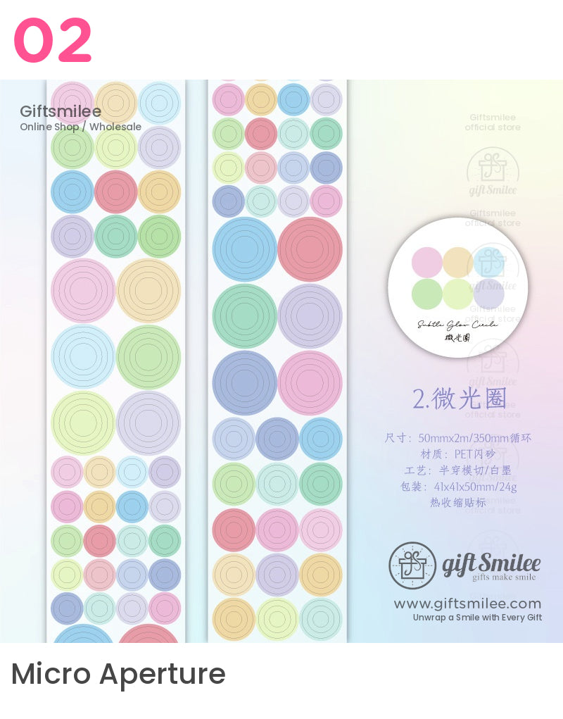 Holographic Glitter Star And Circle Die-Cut Tape | KS-RT-1649