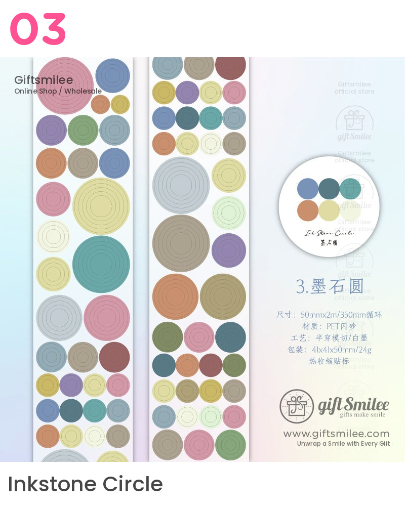 Holographic Glitter Star And Circle Die-Cut Tape | KS-RT-1649