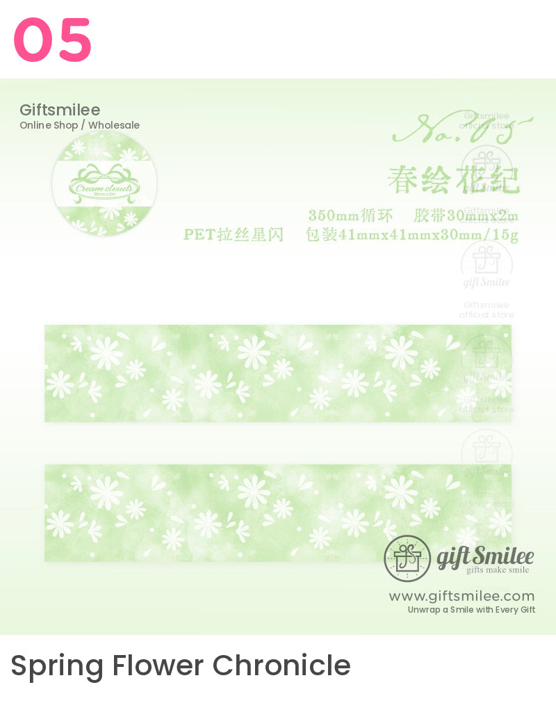 Pastel Dream Floral And Starry Patterns Roll Tapes | KS-RT-1652