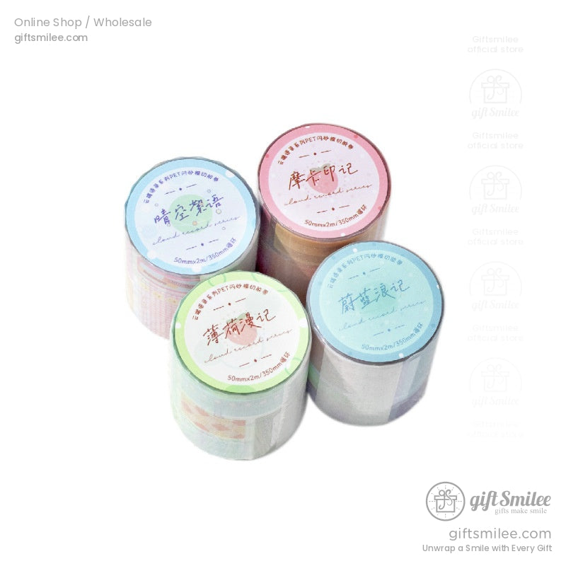 Vintage-inspired washi tape rolls with pastel hues and unique designs, ideal for scrapbooking