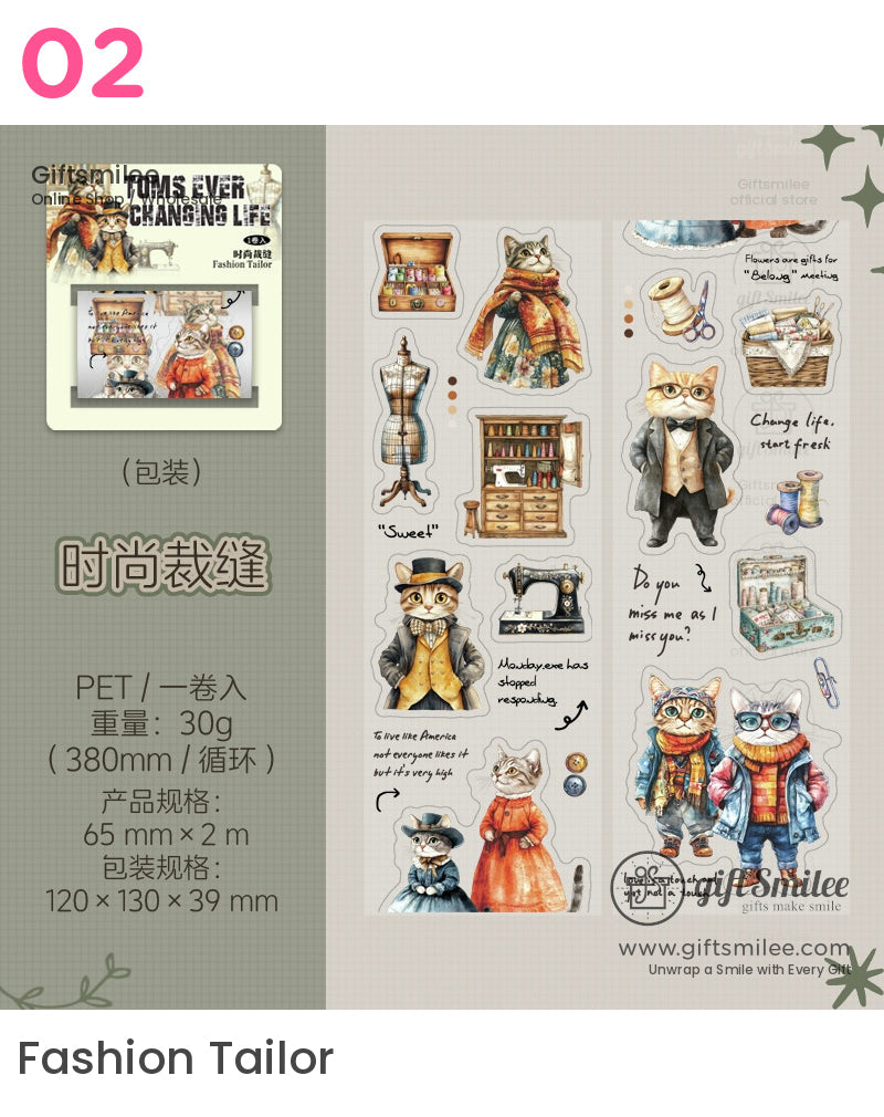 Vintage Cats Steampunk Pet Tape | KS-RT-1666