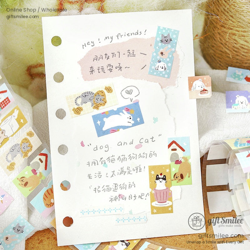 Close-up of kawaii masking tape rolls in vibrant pastel colors for crafting