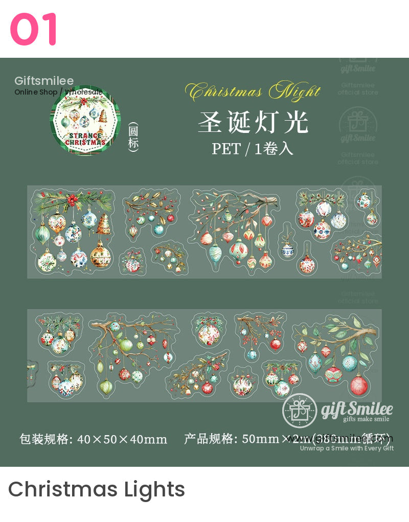Christmas Night Festival Scene Die-Cut Washi Tape | KS-RT-1676