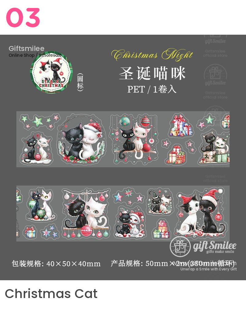 Christmas Night Festival Scene Die-Cut Washi Tape | KS-RT-1676