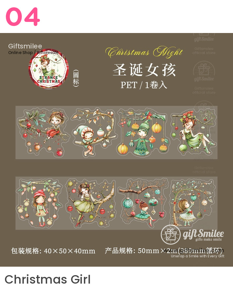 Christmas Night Festival Scene Die-Cut Washi Tape | KS-RT-1676