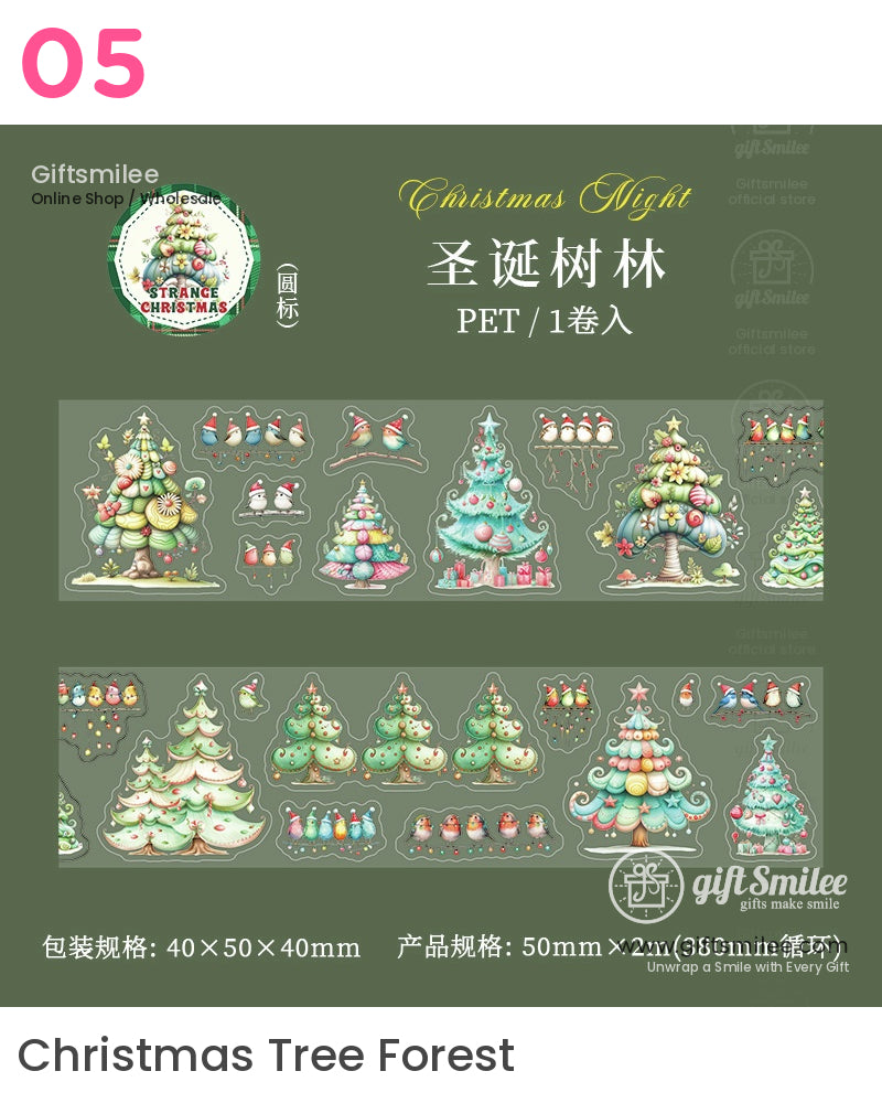 Christmas Night Festival Scene Die-Cut Washi Tape | KS-RT-1676