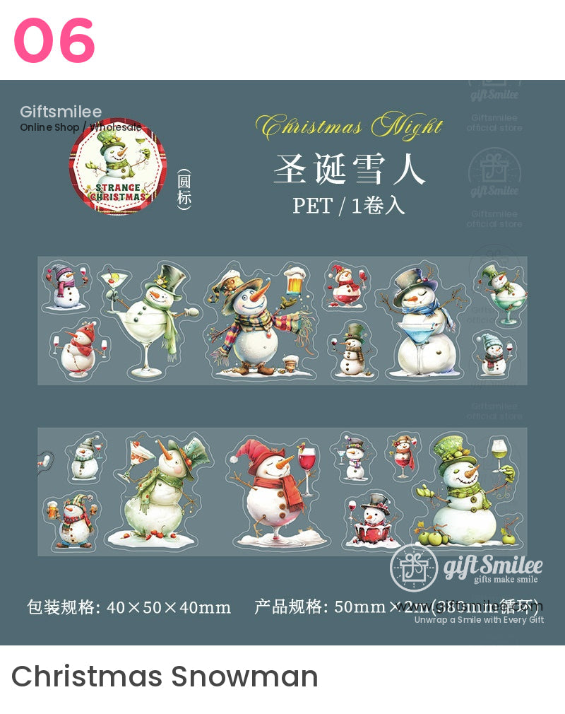 Christmas Night Festival Scene Die-Cut Washi Tape | KS-RT-1676
