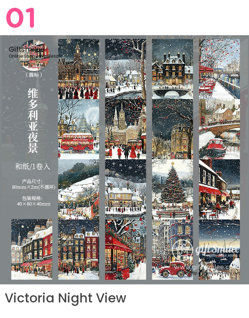 Large Background Christmas City Large Background Washi Tape | KS-RT-1677