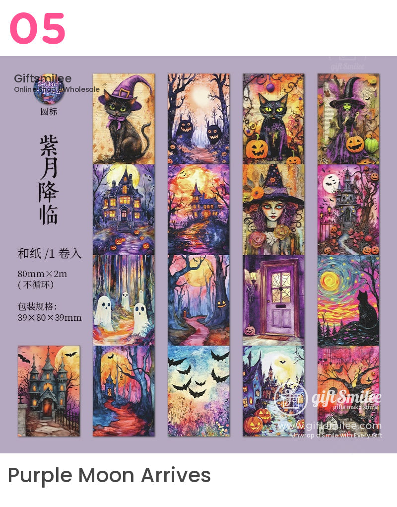 Celtic Town Dark Magic Background Background Pet Die-Cut Tape Set | KS-RT-1678