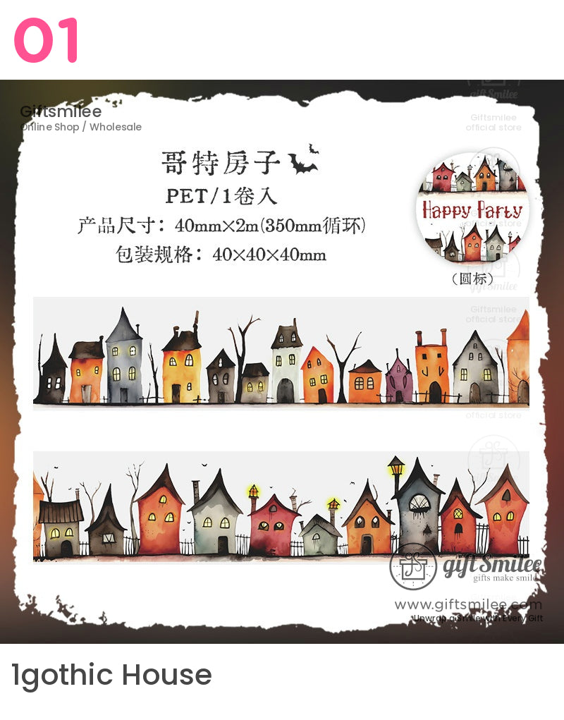 Gothic Party Vintage Background Gothic Decorative Pet Tape | KS-RT-1679