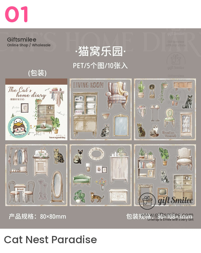 Cat Home Diary Sticker Book | planners