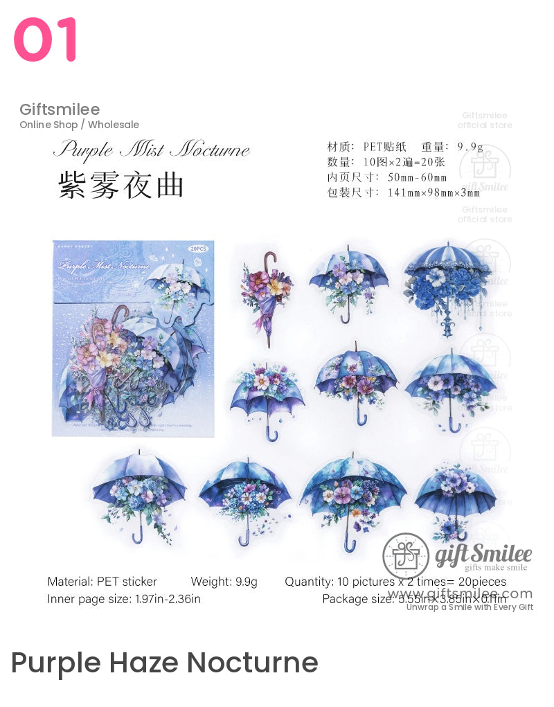 Flower Umbrella Concerto Sticker Packs | journals albums