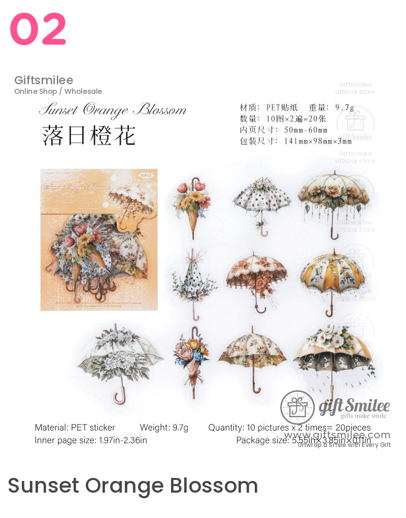 Flower Umbrella Concerto Sticker Packs | journals albums