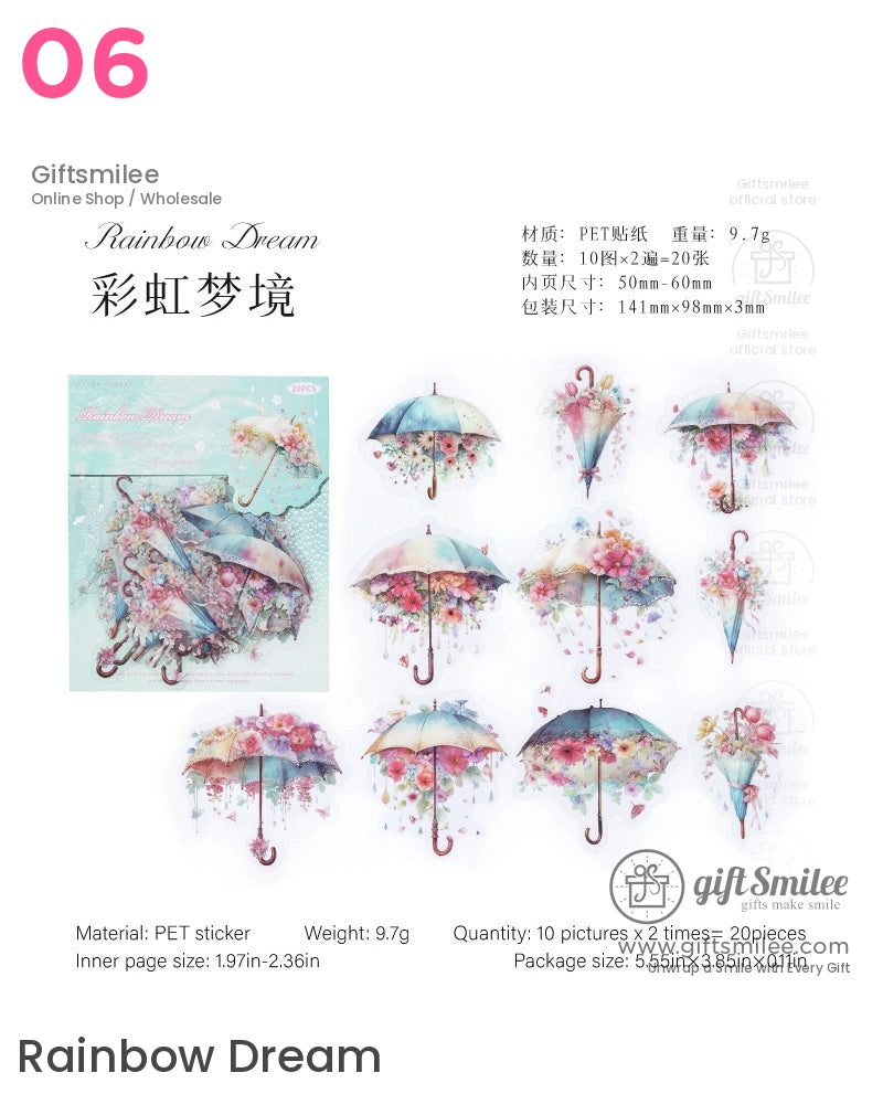 Flower Umbrella Concerto Sticker Packs | journals albums