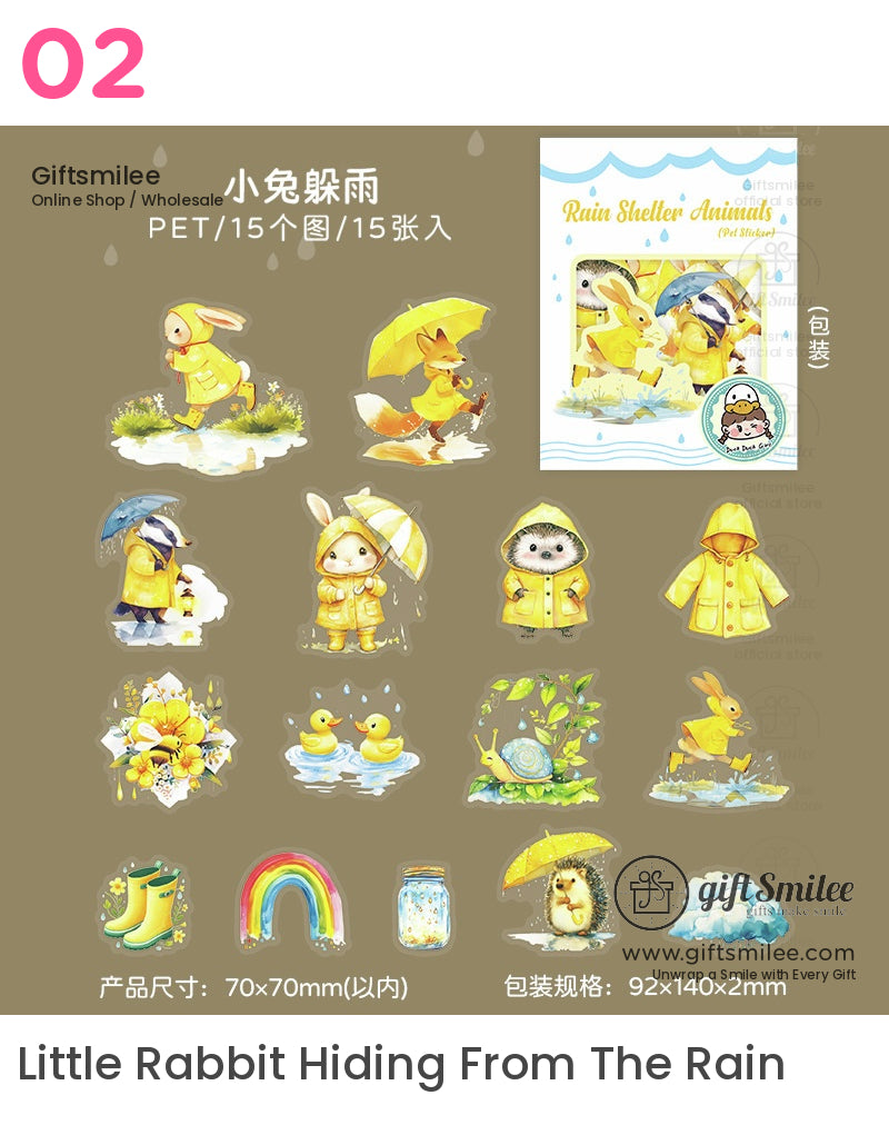 Rain Shelter Animals Stickers | crafting kit