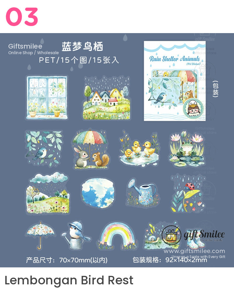 Rain Shelter Animals Stickers | crafting kit