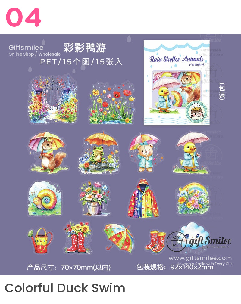 Rain Shelter Animals Stickers | crafting kit